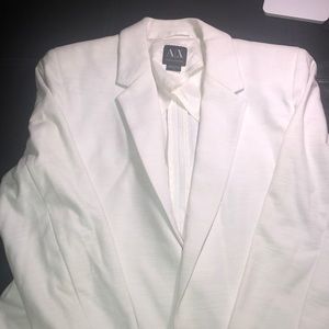 Armani exchange White cotton blazer